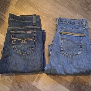 Cruel Girl Women's Boot Cut Jeans - Dark Blue and Light Blue